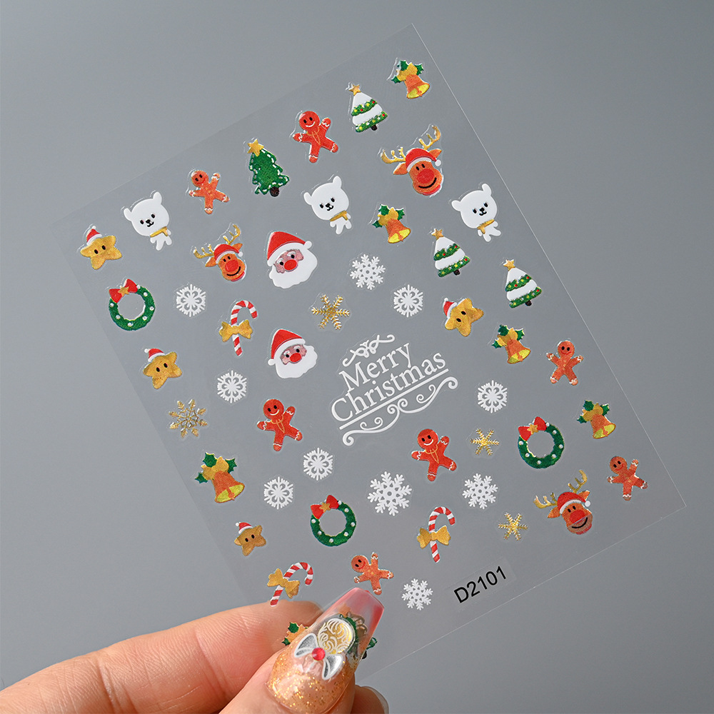 Nail Art Xmas - 1Pc Stiker Seni Kuku Natal 5D,