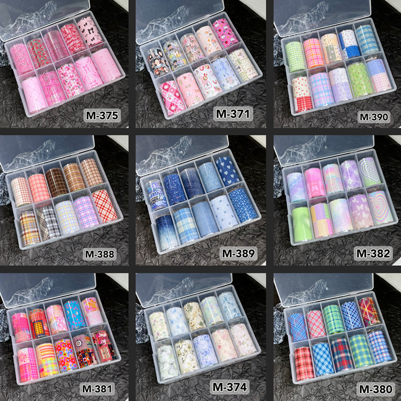 Nail Art Xmas - 10 Gulungan Foil Kuku Segar Desain