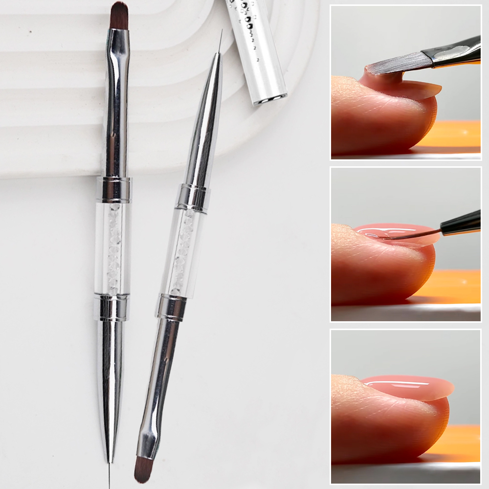 Nail Fan Brush - 1pcs Kuas Desain Kuku Profesional Dua