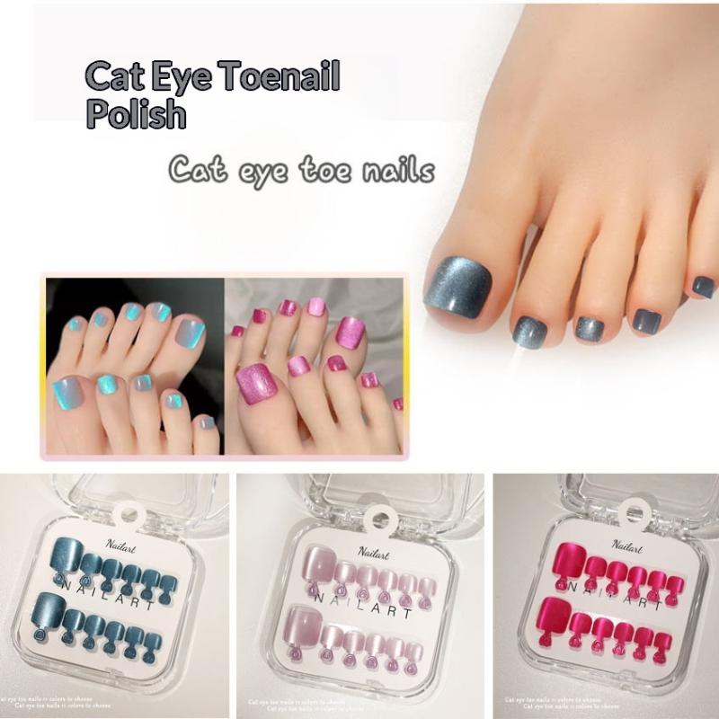 Nail Art Extension Cat Eye - 10 Pcs/Box Kuku Palsu Prancis Desain