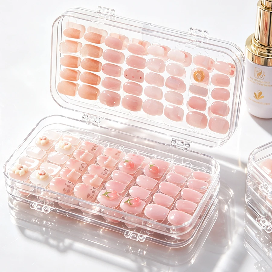 Nail Art Simple - Kotak Penyimpanan Kuku Lipat Transparan, Wadah