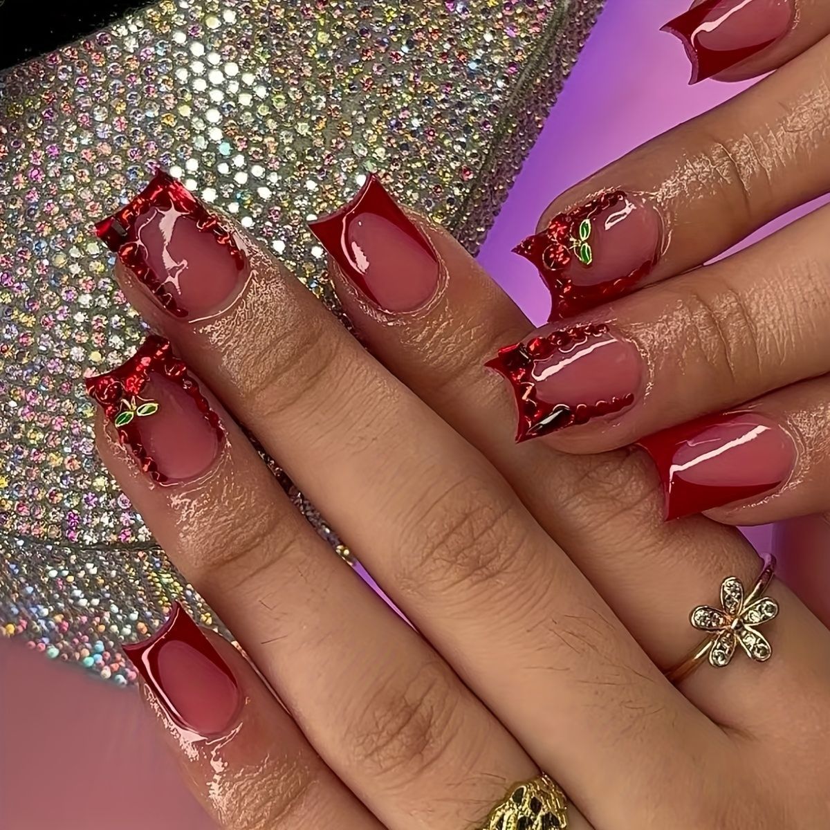 Nail Art Simple - 24 pcs Kuku Palsu Siap Pakai