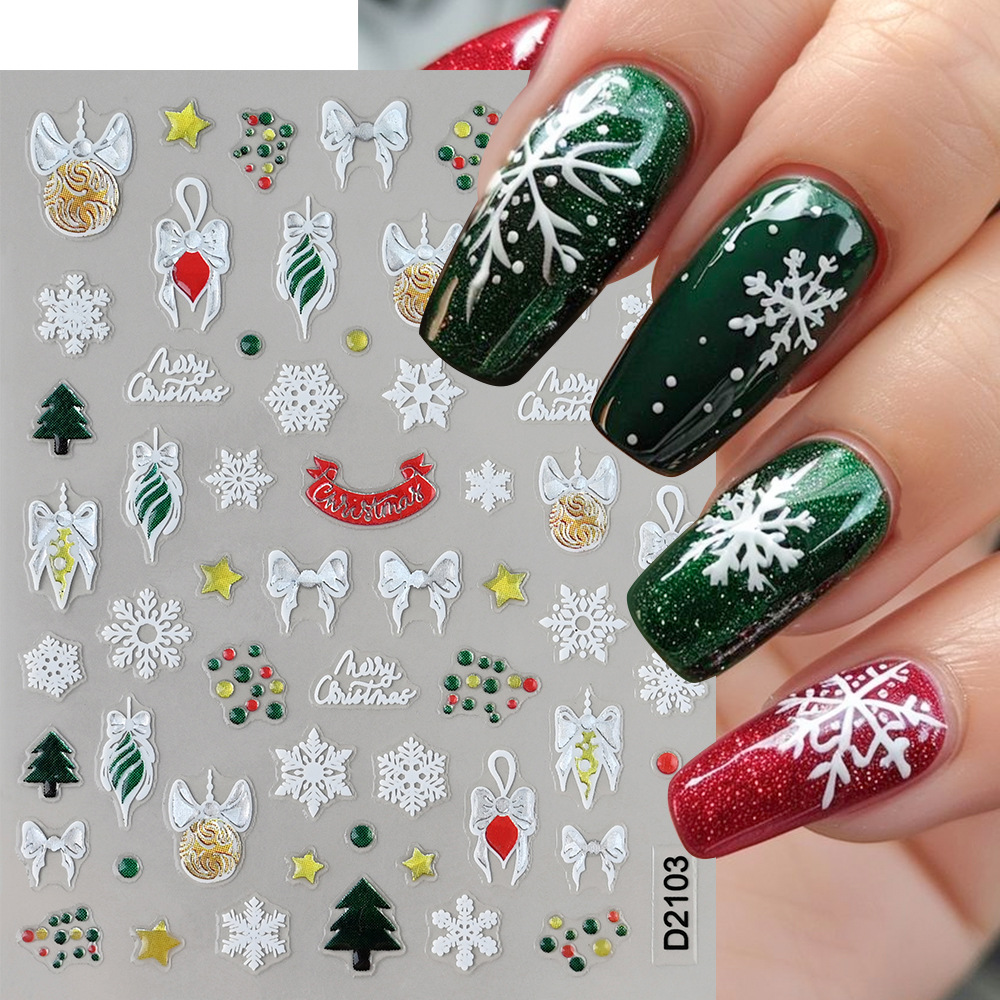 1Pc Stiker Seni Kuku Natal 5D, - Nail Art Xmas ulasan dan harga