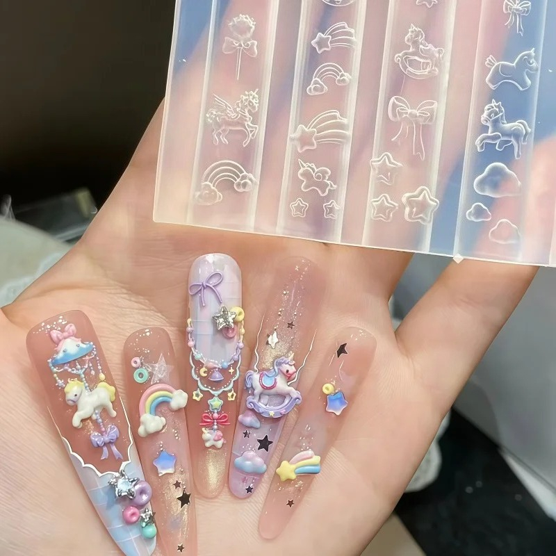Cetakan Silikon Transparan DIY - Nail Art Rainbow ulasan dan harga