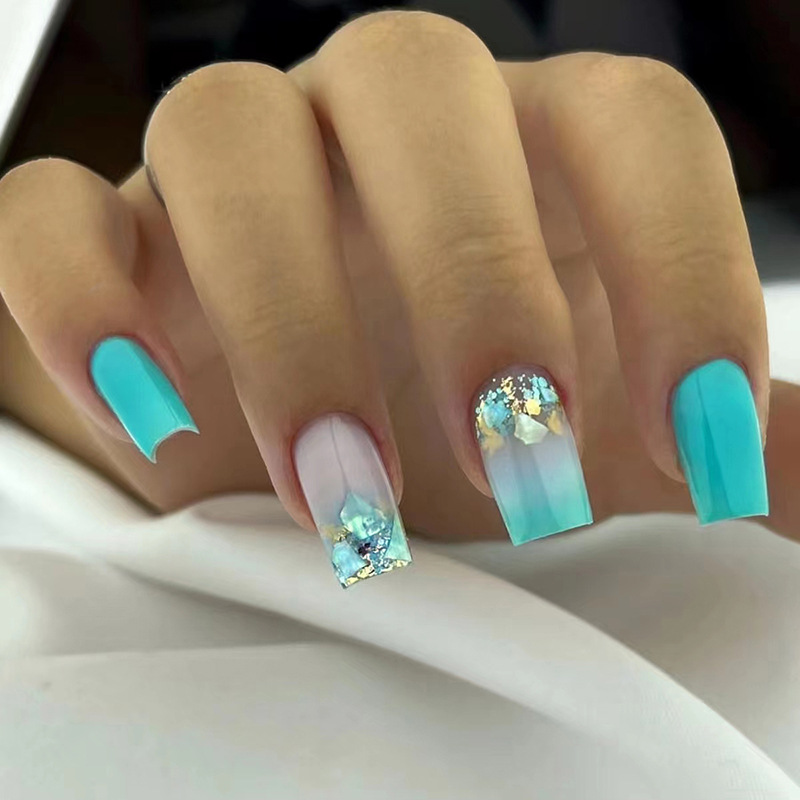 24 Buah Kuku Palsu Pelangi Cin - Nail Art Rainbow ulasan dan harga