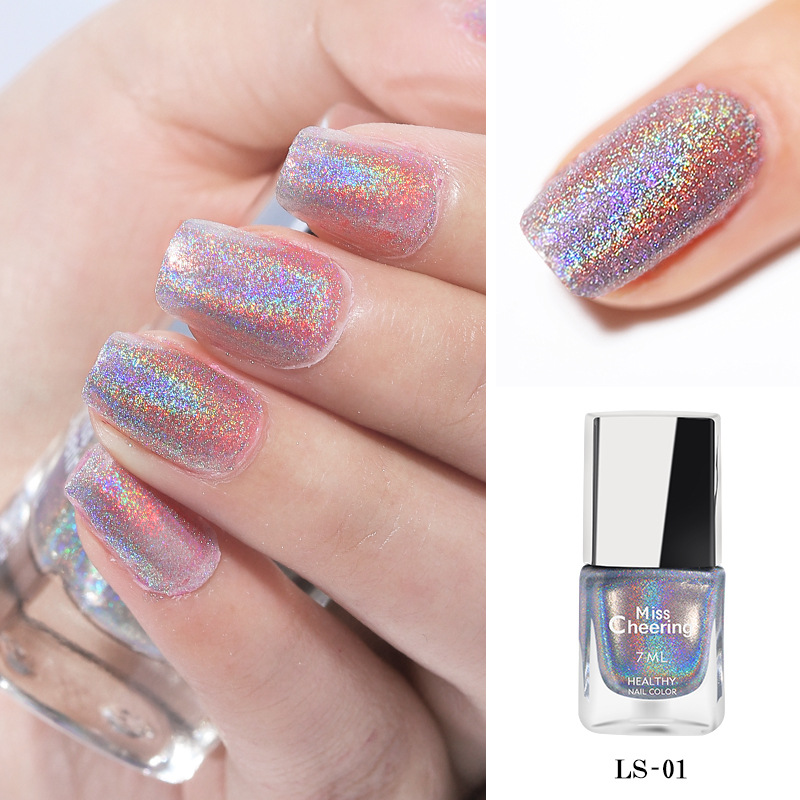 Pemoles kuku Glitter Laser, Pe - Nail Art Rainbow ulasan dan harga