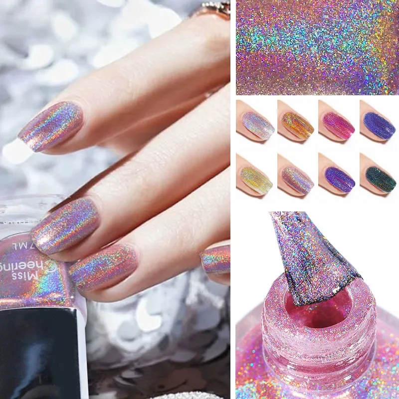 Pemoles kuku Glitter Laser, Pe - Nail Art Rainbow ulasan dan harga