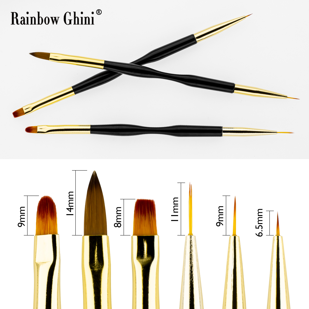 Rainbow Ghini 3 Buah/Set Kuas  - Nail Art Rainbow ulasan dan harga