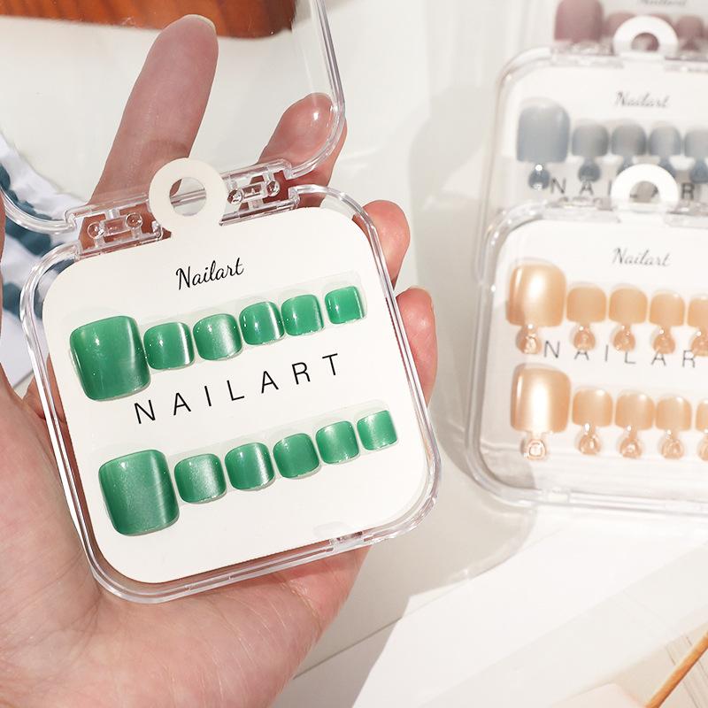 1 Kotak Kuku Palsu Prancis Des - Nail Art Extension Cat Eye ulasan dan harga