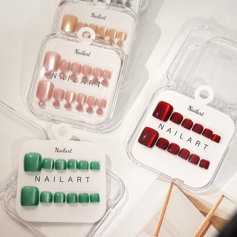 1 Kotak Kuku Palsu Prancis Des - Nail Art Extension Cat Eye ulasan dan harga