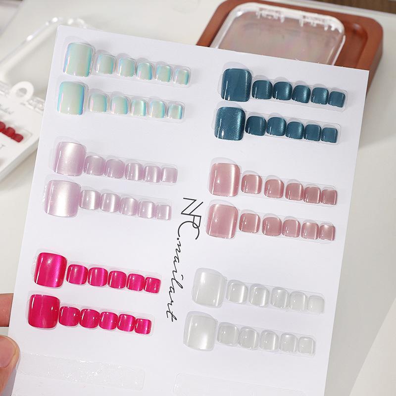 1 Kotak Kuku Palsu Prancis Des - Nail Art Extension Cat Eye ulasan dan harga
