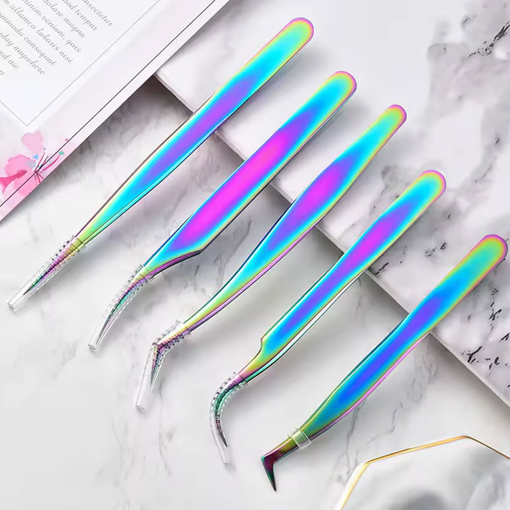 4 Buah Set Pinset Bulu Mata Pe - Nail Art Rainbow ulasan dan harga