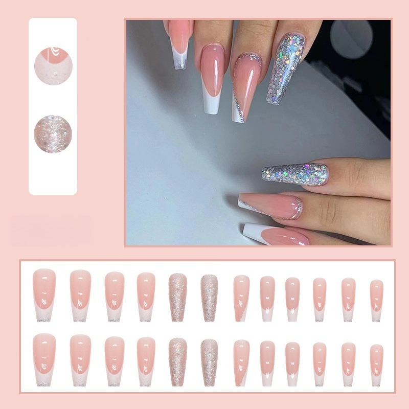 24 Buah/Set Kit Kuku Palsu Bal - Nail Art Simple ulasan dan harga