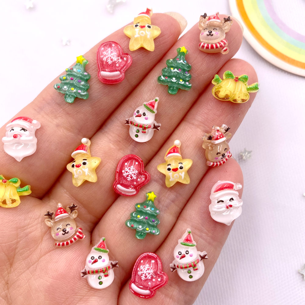 50 buah Resin Mini warna-warni - Nail Art Xmas ulasan dan harga