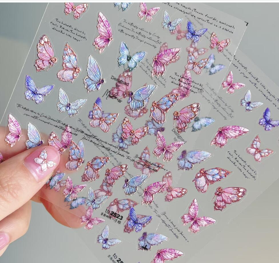 Stiker seni kuku timbul 5D sti - Nail Art Rainbow ulasan dan harga