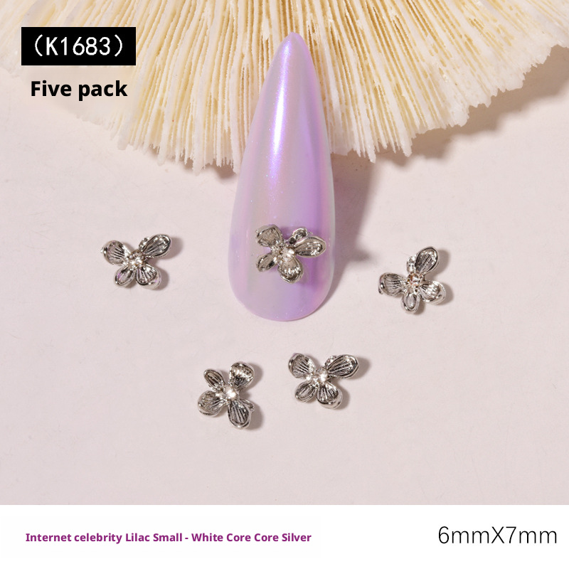 10 Buah Y2K Bunga Lilac 3D Dek - Nail Art Lilac ulasan dan harga