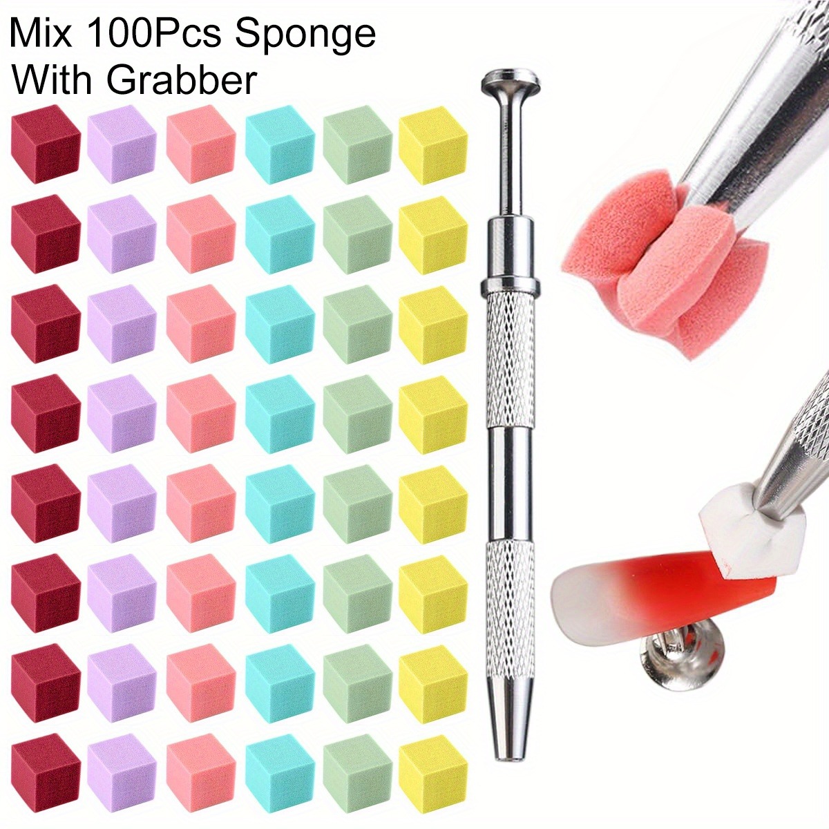 1/50/100 Buah Set Spons Seni K - Nail Fan Brush ulasan dan harga