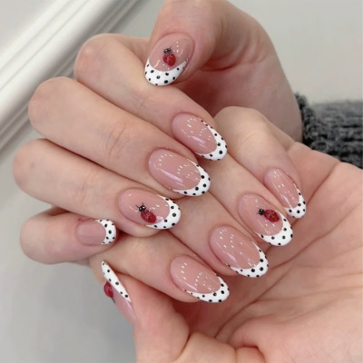 24Pcs Set Kuku Palsu Almond Po - Nail Art Simple ulasan dan harga