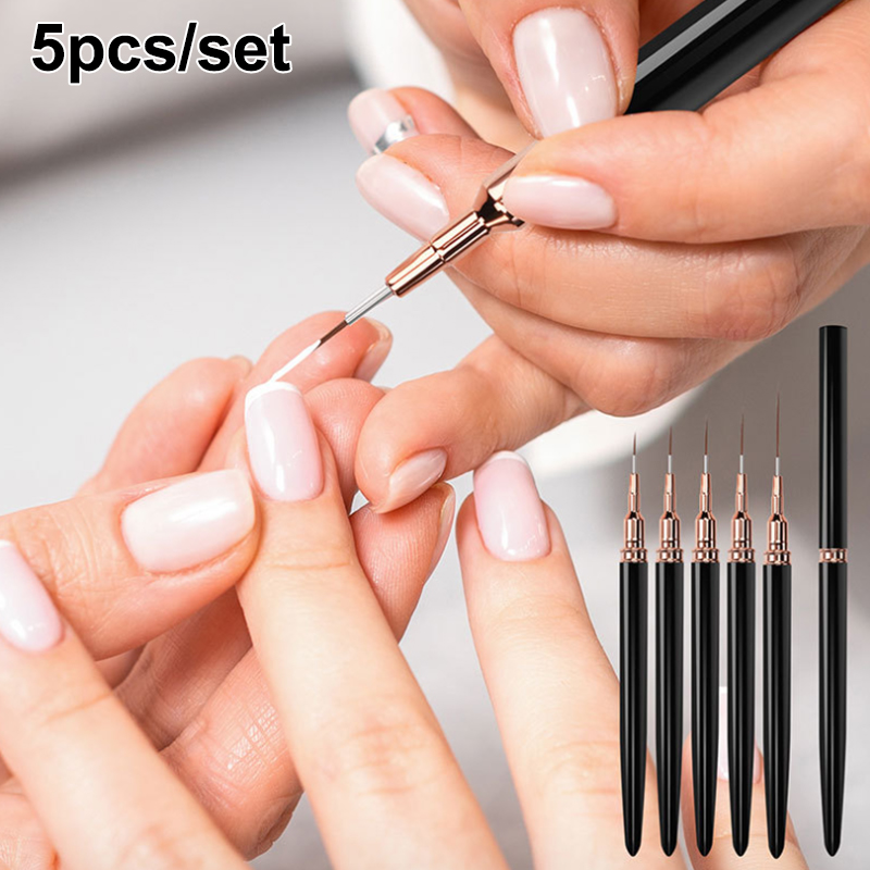 # 5 Buah/Set Kuas Liner Seni K - Nail Fan Brush ulasan dan harga
