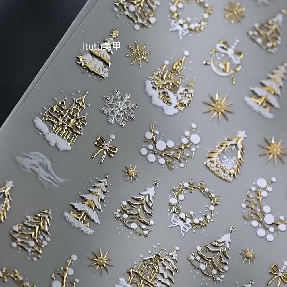 Stiker Kuku 5D Embossed Motif  - Nail Art Xmas ulasan dan harga
