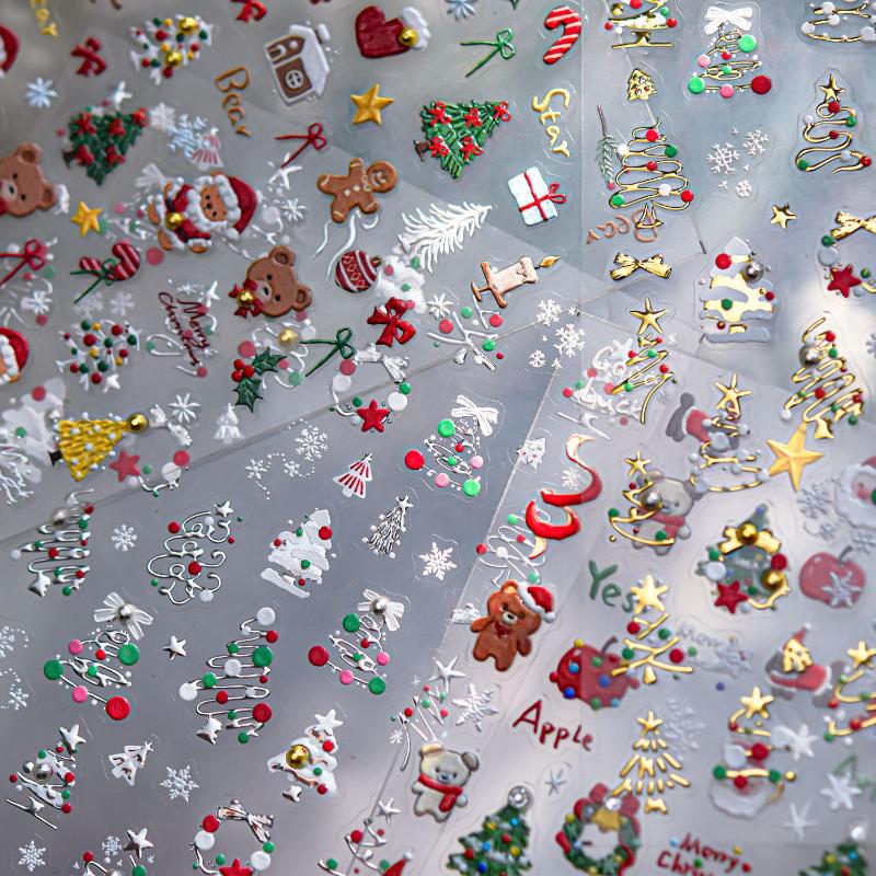 Stiker Seni Kuku Natal 3D deng - Nail Art Xmas ulasan dan harga