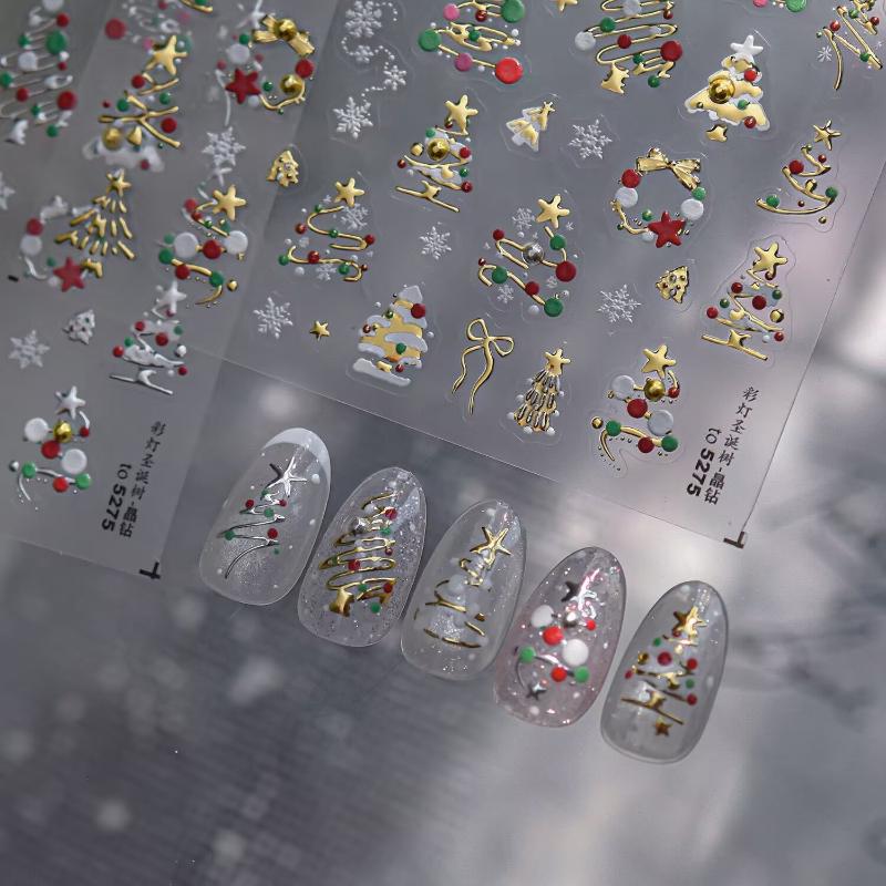 Stiker Seni Kuku Natal 3D deng - Nail Art Xmas ulasan dan harga