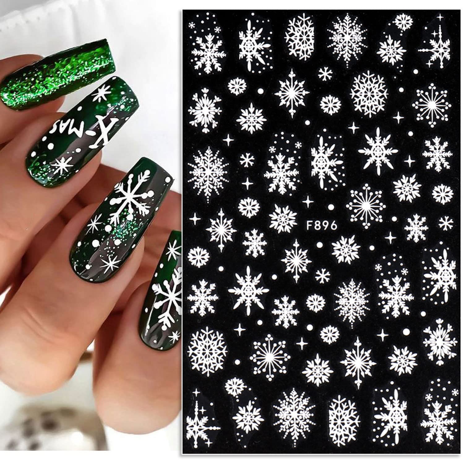 Stiker seni kuku kepingan salj - Nail Art Xmas ulasan dan harga