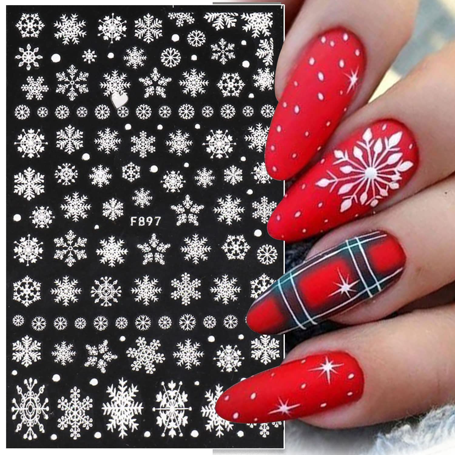 Stiker seni kuku kepingan salj - Nail Art Xmas ulasan dan harga