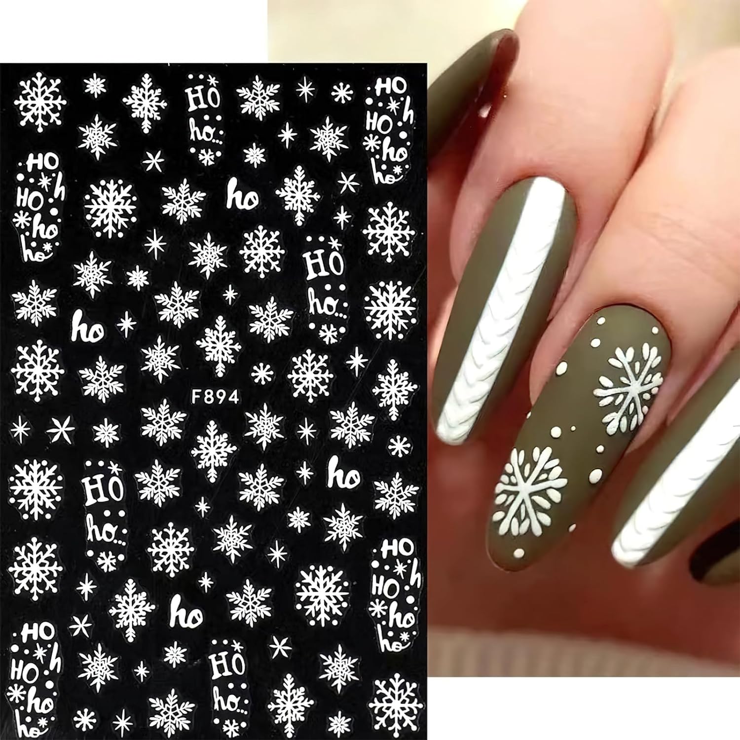 Stiker seni kuku kepingan salj - Nail Art Xmas ulasan dan harga