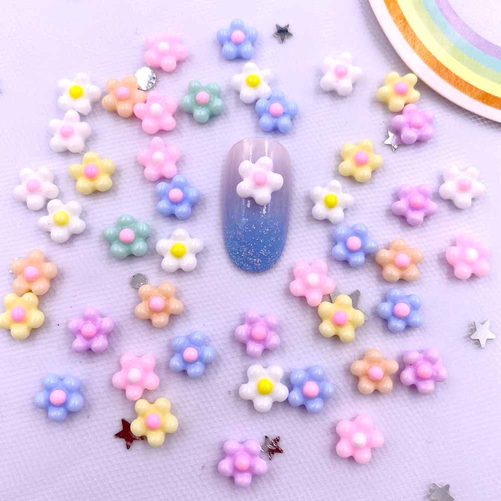 100Pcs 8mm Resin 3D Warna-warn - Nail Art Xmas ulasan dan harga