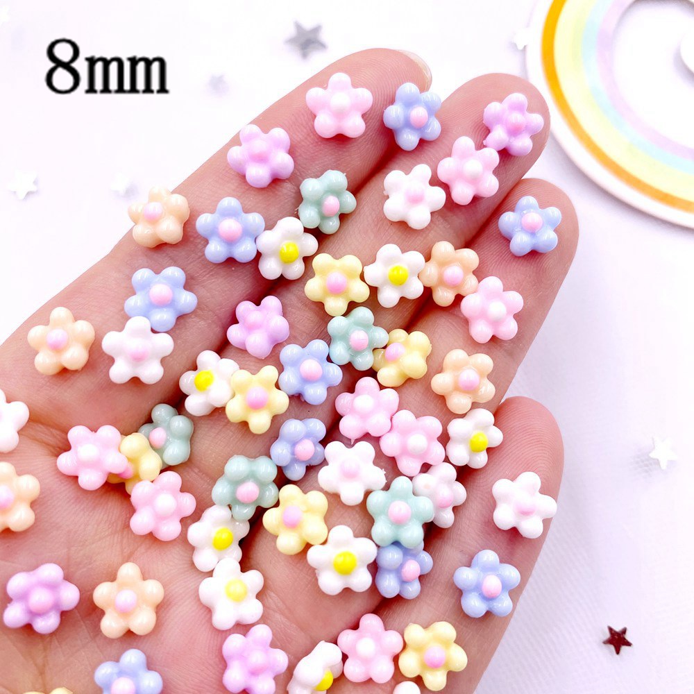 100Pcs 8mm Resin 3D Warna-warn - Nail Art Xmas ulasan dan harga